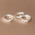 wholesale 999 Silver Plain Circle Ring Korean Style Smooth Round Ring Unisex Jewelry R00323-0-0