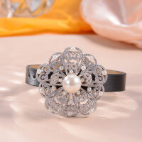 wholesale Stainless steel, TikTok bestseller, luxury jewelry, rich floral plate, natural mother-of-pearl, 12mm, three-in-one pendant, watch, brooch set-Ruby (including strap and silver chain)  925 silver