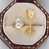 Sterling Silver Square Moissanite Stud Earrings for Women-Item I [Clearance Sale with Free Shipping] K Gold  925 Silver