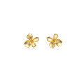 wholesale 925 Sterling Silver Vintage Light Luxury Matte Gold Four-Petal Flower Earrings Women Korean Style Gardenia Sweet Earrings G9433-0-4