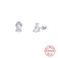 wholesale S925 Sterling Silver Colored Zircon Teardrop Mini Earrings, Korean Style, Personality, Ins Trendy, Dongdaemun-0-6