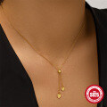 wholesale S925 Sterling Silver Adjustable Long Tassel Love Heart Pendant Necklace-0-2