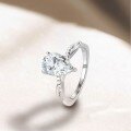 wholesale S925 Sterling Silver 2-Carat Teardrop Full Moissanite Ring Women's Jewelry High-End Sense Accessories-0-1