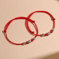 wholesale S925 Sterling Silver Red Thread Lotus Bracelet, Unique Design Woven Couple Rope for Boyfriend or Girlfriend, New Arrival for Birth Year-0-1