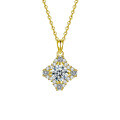 S925 Sterling Silver Luxury Four-Pointed Star Moissanite Pendant Necklace-0-5