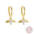 wholesale S925 Sterling Silver Angel Heart Earrings, Cross-Border Fashion, Creative Luxury Ear Clips for Women-0-0