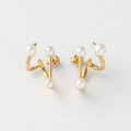 wholesale S925 Gold-Plated Silver Minimalist Japanese Jouet* Style Freshwater Pearl 3D Unique Clip Earrings Niche Design-0-0