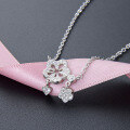 wholesale S925 Sterling Silver Korean Fashion OL Temperament Necklace for Women Cross-Border New Arrival Accessory Diamond-Encrusted Creative Minimalist Flower Collarbone Chain-0-1