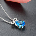 wholesale S925 Silver Alloy Small Fresh Bow Pendant Choker Necklace, Korean Style Zircon Crystal Pendant for Women-0-3