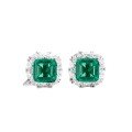 wholesale S925 Sterling Silver Earrings for Women, Fully Paved with Zircon and Emerald Inclusions, Banquet Set Earrings, Direct from Manufacturer-0-4