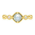 wholesale S925 Silver Plated 14K Gold, Labradorite and Amazonite Ring, Vintage and Luxurious-0-5