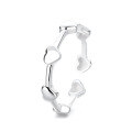 wholesale S925 Sterling Silver Fashion Minimalist Interlocking Three-Dimensional Hollow Heart Fresh and Trendy Open Adjustable Ring Design-0-6
