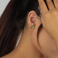 wholesale S925 Sterling Silver Vintage Abalone Shell Earrings With Turquoise In Waterdrop Shape-0-3