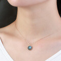 wholesale S925 Sterling Silver Japanese Light Jewelry Vintage Full Moon Series Labradorite Pendant Necklace for Women New Ring-0-3