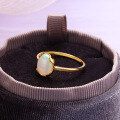 wholesale 18K Gold Simple Oval Natural Opal Ring for Women, Elegant and Niche Direct from Yili Jewelry Source Factory-0-0