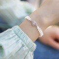 wholesale Metal material, cross-border new pink love natural pink crystal bracelet, luxury fashion versatile pearl hand string jewelry women's wholesale-0-4
