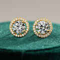 S925 Sterling Silver Moissanite Stud Earrings, Luxury Classic Design, Cross-Border Wholesale-0-4