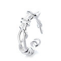 wholesale S925 Sterling Silver Korean Style Creative Irregular Line Wrapped Ring Trendy Versatile Band-0-4