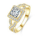 Metal Square Zircon Twist Ring Geometric Wholesale-0-1
