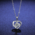 Sterling Silver Pendant with 05ct Moissanite Heart Necklace for Cross-Border Wholesale-0-4