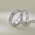 wholesale S925 Sterling Silver INS-style Popular Round Diamond-Embedded Minimalist Thick Fashionable Unisex Matching Couple Rings-0-0