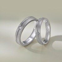 wholesale S925 Sterling Silver INS-style Popular Round Diamond-Embedded Minimalist Thick Fashionable Unisex Matching Couple Rings-Platinum Women's DY121184-SW-WH>8