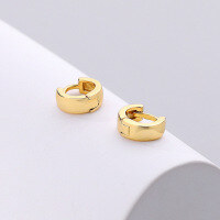 wholesale 925 Sterling Silver Minimalist Circle Earrings Women's Ins Fashion Versatile-E1638E-Gold (Medium)  925 Silver