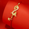 wholesale 925 Silver Bfirst Year of the Dragon Original Birth Year Red Rope Bracelet for Women, High-End Dragon Year Hand Accessory Wholesale-0-2
