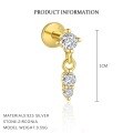wholesale S925 Sterling Silver Irregular Zircon Star Earrings, Round Small Niche Design。-0-10