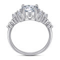 wholesale S925 Sterling Silver 15ct Four-Prong Personalized Ring Fashion Proposal Wedding Band Women's Ins-Style Accessory-0-2