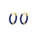 wholesale 925 Sterling Silver Small Batch Cobalt Blue Enamel Hoop Earrings for Women,。-0-4