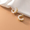 wholesale S925 Sterling Silver French Pearl Ear Cuff Without Piercing, Synthetic Pearl Twist Earring M00453-0-3