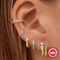wholesale S925 Sterling Silver Classic Single Diamond Ear Cuff, Minimalist Polished Earring, Popular on INS-0-3