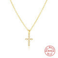 wholesale S925 Sterling Silver Light Luxury Cross Pendant Necklace,-0-5