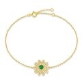 wholesale S925 Silver Chain with Cultivated Emerald Gemstone Floral Dream Sunward Bracelet Jewelry Wholesale-0-4