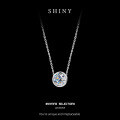 S925 Sterling Silver Moissanite One-Carat Solitaire Pendant Bubble Necklace Wholesale-0-5