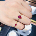wholesale S925 Sterling Silver Light Luxury Jewelry Simple and Exquisite Ruby Ring for Women, High-End Retro Fashion Ring-0-2