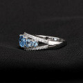 wholesale S925 Sterling Silver Natural Topaz Ring for Women, New Luxury High-End Fashion Natural Gemstone Ring-0-2