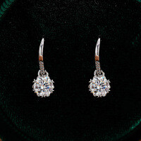 S925 Sterling Silver Moissanite Snowflake Earring Studs Factory Direct Jewelry Wholesale-50 points (zircon)  925 silver