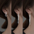 wholesale S925 Silver Sparkling Earrings with Star Chain Tassel Long Drop Earrings for Women G8914-0-0