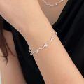 wholesale 925 Sterling Silver Minimalist Small Design Sphere Necklace Women Korean Versatile High-end Sense Splicing Ins Trendy Bracelet-0-0
