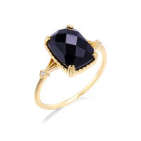 wholesale 925 Silver Japanese Light Luxury Jewelry, Simple Retro Style Black Onyx Rectangle Ring New Accessories-Simple rectangular black agate ring Hong Kong No. 9