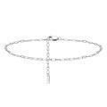 wholesale S925 Sterling Silver Adjustable Cross Chain Ankle Bracelet, Cross-border INS Fashion Versatile Manufacturer-0-5