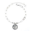 wholesale S925 Sterling Silver Queen Head Coin Hip-Hop Ins Chain Bracelet Vintage Versatile Women's Accessory-0-4
