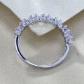 wholesale S925 Sterling Silver Zirconia-Embedded Stack Ring for Women, High-End Fashion Sense, Xiaohongshu-0-1
