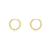 wholesale S925 Sterling Silver Women's Minimalist Hoop Earrings, Small Designer Ear Clips-E3490-Gold 8MM 925 Silver