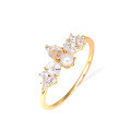 wholesale 925 Silver Gold Plated Korean Lady Style White Crystal Ring for Women Natural Jewelry Factory Wholesale-0-0