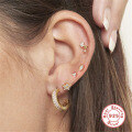 wholesale S925 Sterling Silver Geometric Diamond Inlaid Body Thread Ear StudsIns-0-3