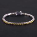 wholesale S925 sterling silver new style tennis chain 3/4/5mm bracelet with ins-style fresh yellow moissanite, European version-0-4