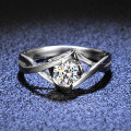 S925 Sterling Silver Moissanite Women's Ring Angel's Kiss Engagement Ring Manufacturer-0-0